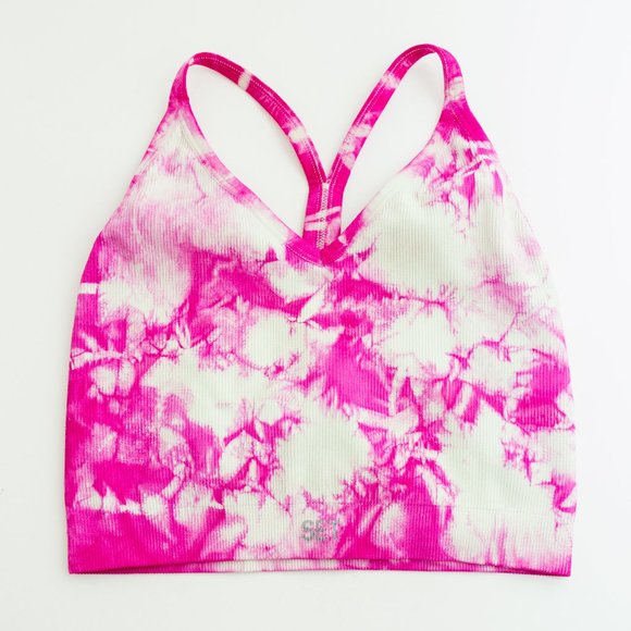 SET ACTIVE Other - Set Active Hot Pink Tie Dye Ribbed V Bra